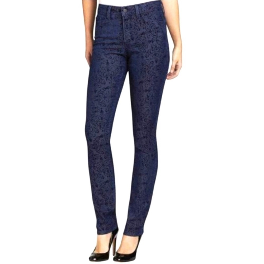NEW NWT NYDJ Not Your Daughters Jeans Slim Straight in Medallion Flocking